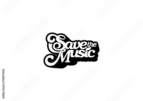 illustration of a Save the Music black and white 