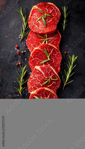Asian sliced raw wagyu steak with copy space, traditional bbq beef from china, japan, and korea