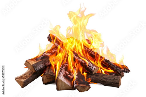 Burning Fire Isolated on a Transparent Background.