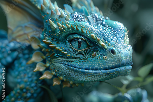 A whimsical and enchanting image featuring a magical creature from a fairy-tale world  a small and mystical dragon
