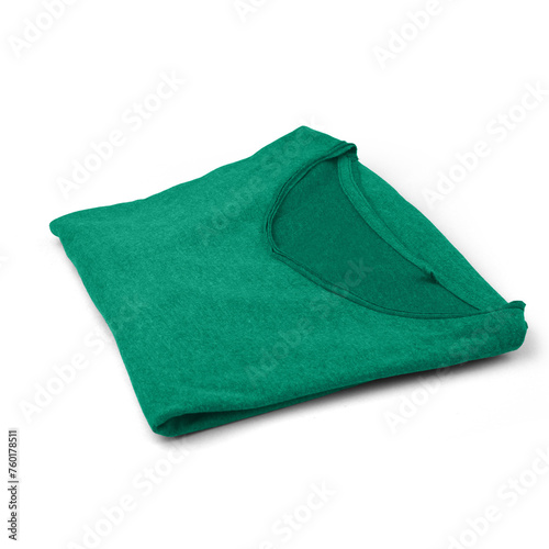 Creative fashionable green t shirt isolated on plain background , suitable for clothing element project.