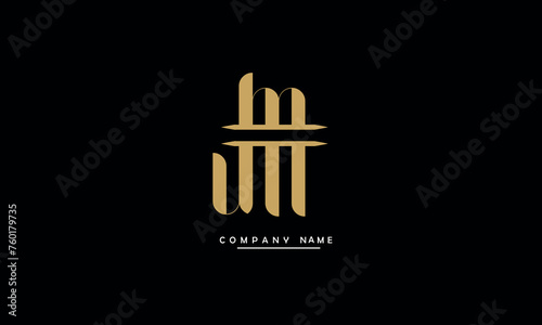 MJ, JM, M, J Abstract Letters Logo Monogram