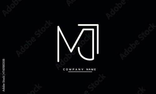 MJ, JM, M, J Abstract Letters Logo Monogram