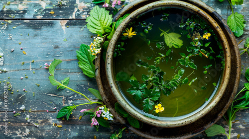 green tea with flowers