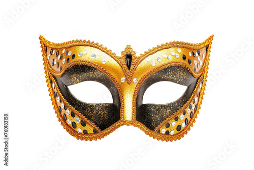 Half Golden Mask Isolated on a Transparent Background.