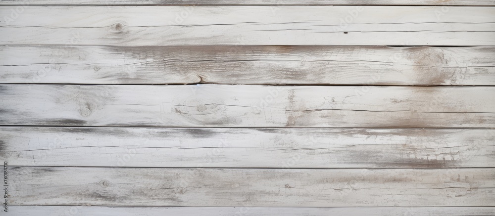 A closeup of a rectangular white wooden wall with a hardwood flooring in grey color. The wood texture creates a beautiful brickwork pattern A closeup of a rectangular white wooden wall with a hardwood flooring in grey color. The wood texture creates a beautiful brickwork pattern