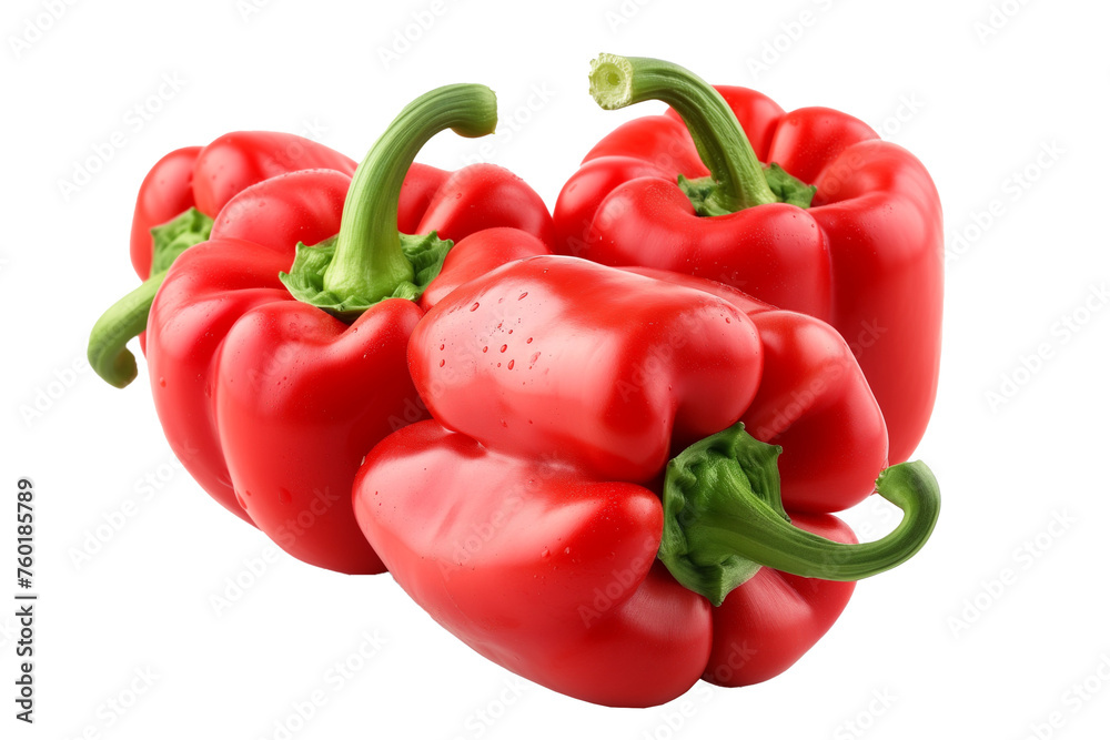 Red bell pepper, capsicum isolated on transparent background, PNG file