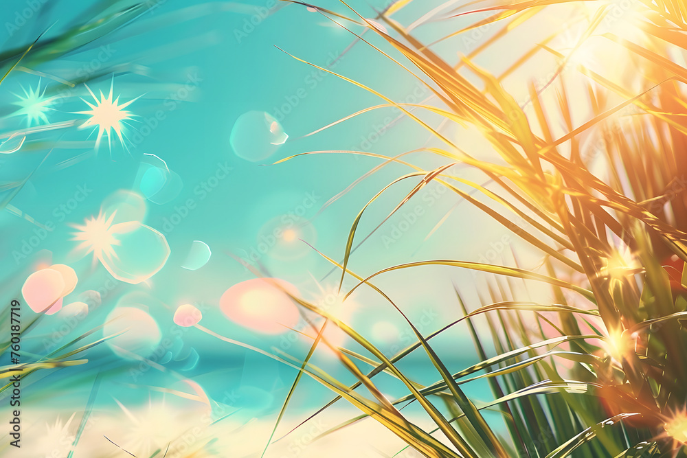 Fototapeta premium Summer time, Vacation background, travel wallpaper, beach and sand wallpaper, relaxation