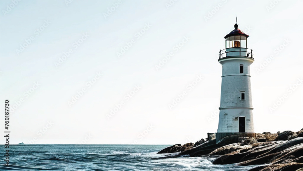 lighthouse on the coast of the sea