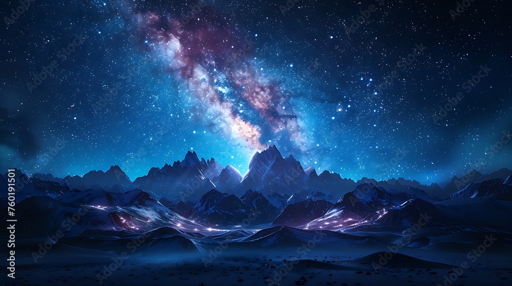 Fototapeta premium beautiful milky way astrophotography at night high detail AI Image Generative