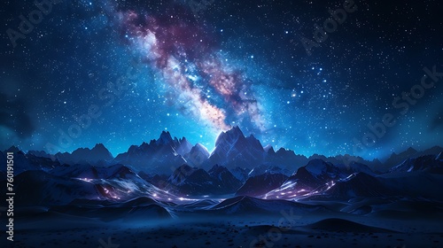 beautiful milky way astrophotography at night high detail AI Image Generative © Anditya
