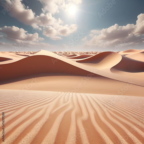 Wind power farm in the sand desert beautiful landscape professional photo 