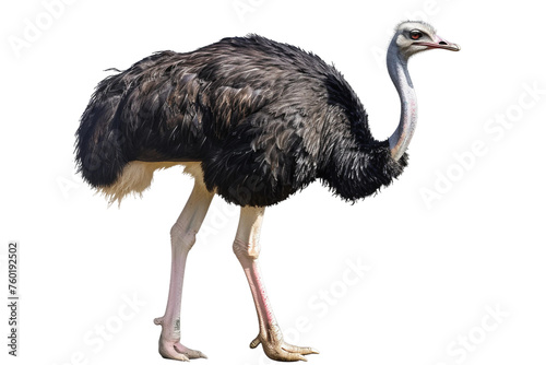 Cute Ostrich Isolated on a Transparent Background.