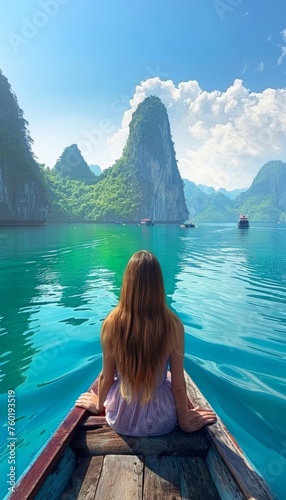 Captivating beauty of limestone islands and emerald waters in halong bay, vietnam