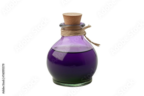 Purple Potion Bottle Isolated on a Transparent Background.