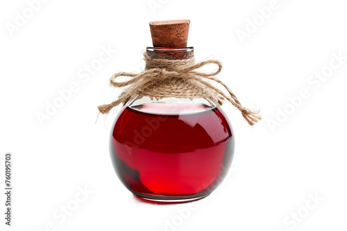 Red Potion Bottle Isolated on a Transparent Background.