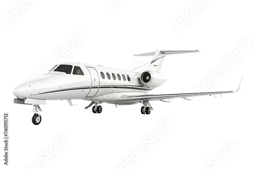 A White Private Jet Isolated on a Transparent Background.