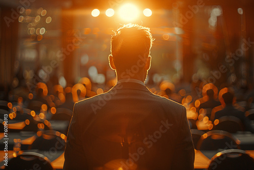 A businessman attending a trade conference, exploring new business opportunities. © Amazing-World
