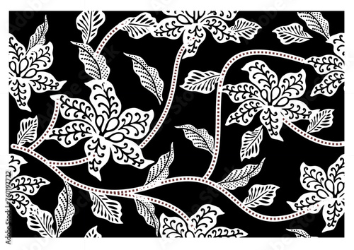 Indonesian batik motifs with very distinctive, exclusive plant patterns. vector EPS 10
