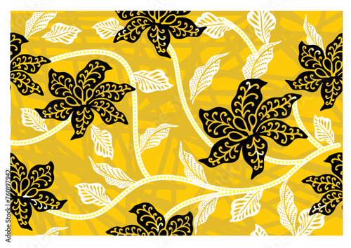 Indonesian batik motifs with very distinctive, exclusive plant patterns. vector EPS 10