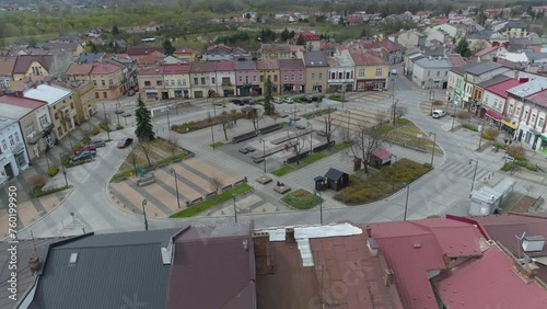 Beautiful Market Square Rynek Mielec Aerial View Poland photo