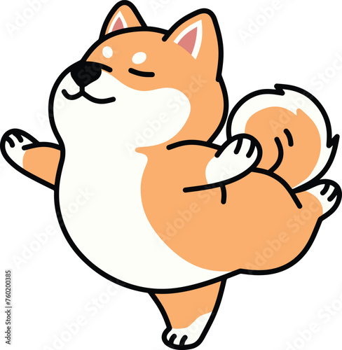 Shiba inu yoga pose