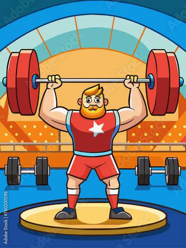 This striking image captures the intense determination of a weightlifter as they prepare for a heavy lift.