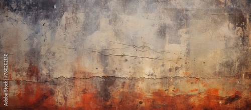 A close up of a rectangular landscape painting depicting a fire on a wall. The art captures the event with sky  wood  clouds  and natural landscape elements