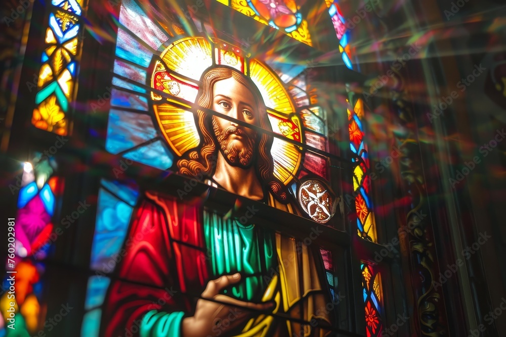 Divine Light and Color: Celebrating Easter with a Masterfully Crafted Stained Glass Resurrection Scene