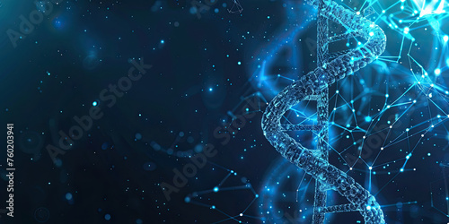 Background of DNA connecting in virtual interface on future, Science and innovation, Digital technology medical concept