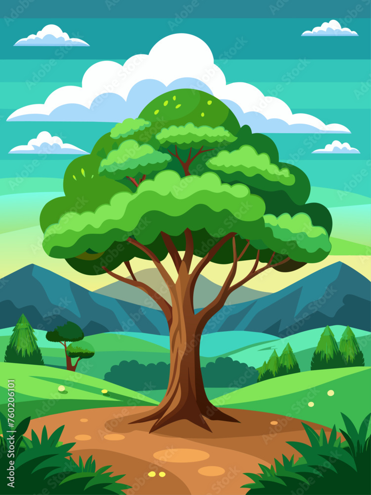 Tree vector landscape background depicts a serene and idyllic natural scene with lush greenery, rolling hills, and a tranquil atmosphere. Tree vector landscape background depicts a serene and idyllic natural scene with lush greenery, rolling hills, and a tranquil atmosphere.