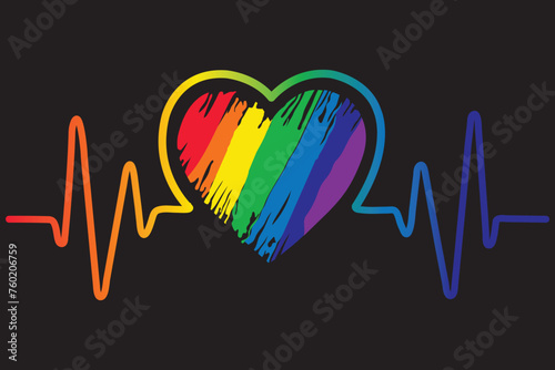 Lovely LGBT Gay Pride Heartbeat