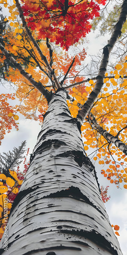 Árvore com folhas coloridas de outono photo