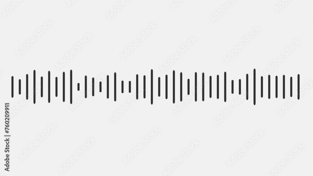 Frequency bar and wave form audio isolated on white background