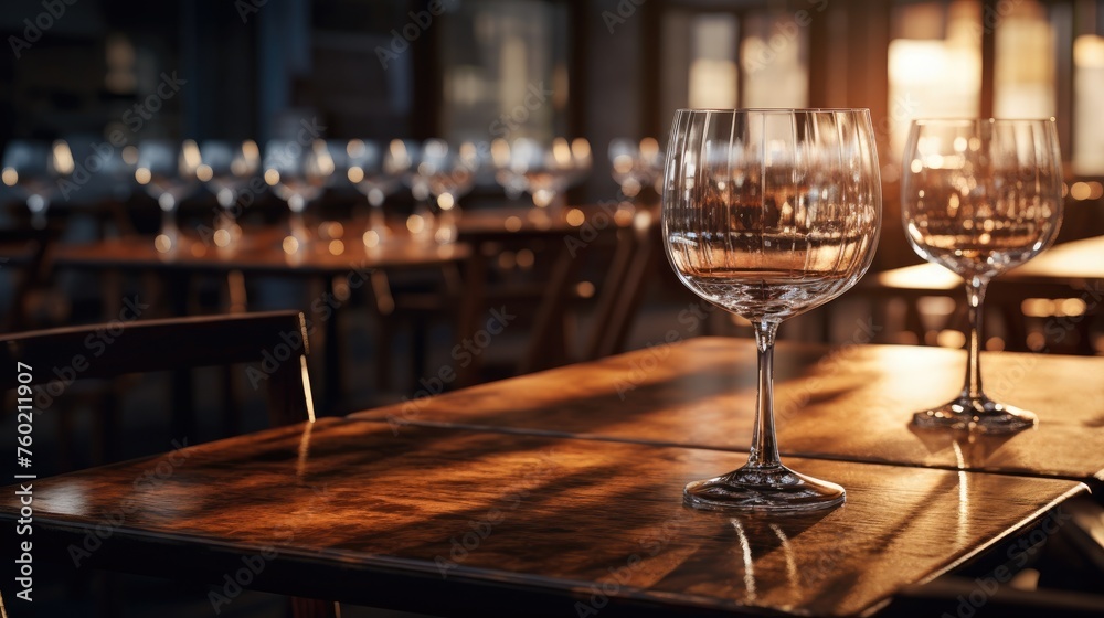 Elegant Dining Setting with Wine Glasses on Table - Romantic Evening Decor Elegant Dining Setting with Wine Glasses on Table - Romantic Evening Decor