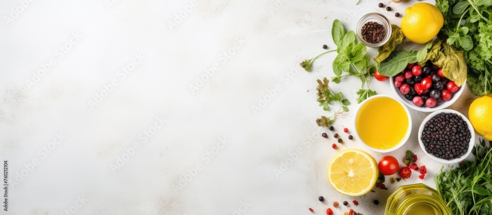 Vibrant Ingredients for a Wholesome Diet, Food Diversity for Healthy Nutrition Concept Vibrant Ingredients for a Wholesome Diet, Food Diversity for Healthy Nutrition Concept