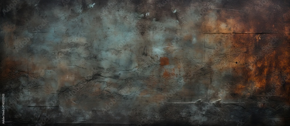 Vivid Contrast of Dark and Rusty Wall Over Black and Orange Background