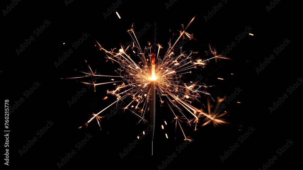 Macro of a fireworks sparkler on a simple clean background Macro of a fireworks sparkler on a simple clean background
