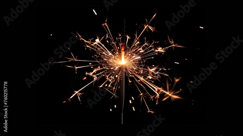 Macro of a fireworks sparkler on a simple clean background