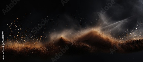 Dynamic Fire and Billowing Smoke on a Solid Black Background Illustration photo