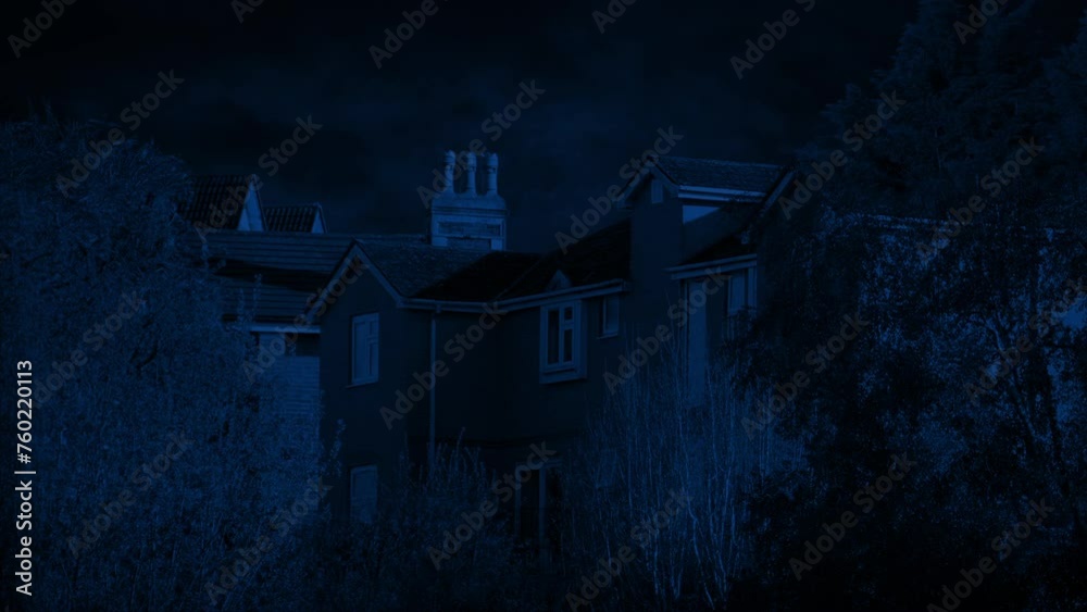 Houses At Night Typical Residential Area Houses At Night Typical Residential Area