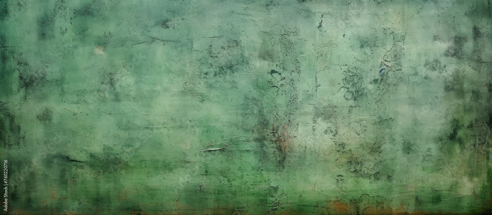 Soothing Green and Brown Abstract Painting with Organic Shapes and Textures