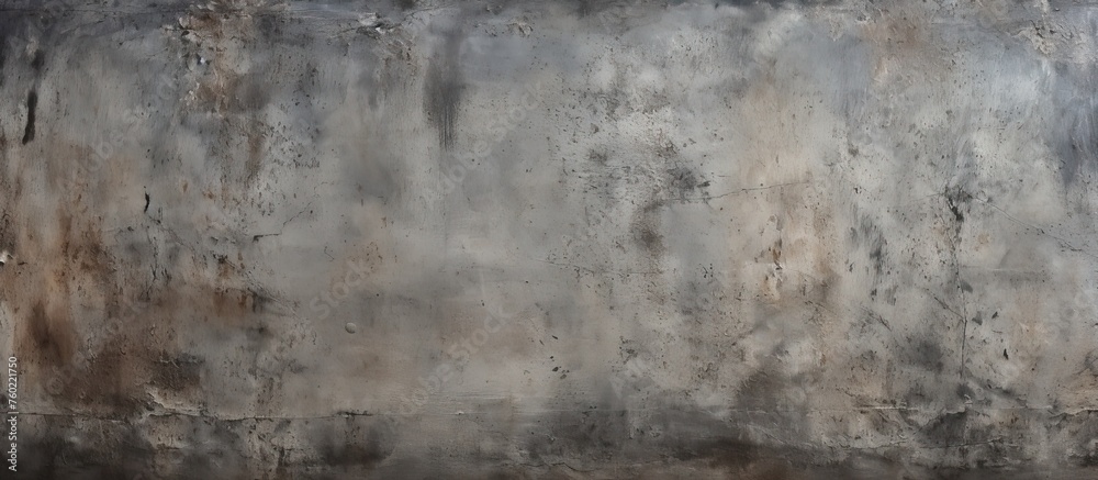 Fototapeta premium A detailed monochrome photography capturing the intricate pattern of a concrete wall with a mix of gray and brown tones resembling a natural landscape in the darkness
