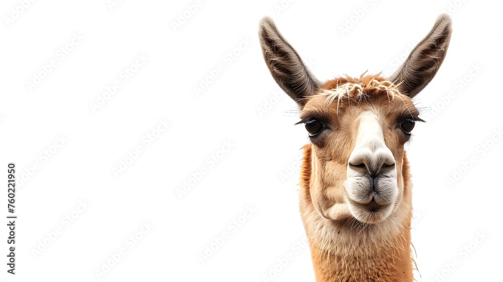 Fototapeta premium Llama isolated on a white or white background as PNG