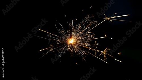 Macro of a fireworks sparkler on a simple clean background