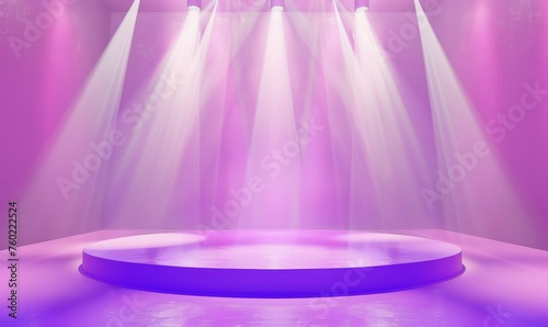 Purple stage background with flood lights.