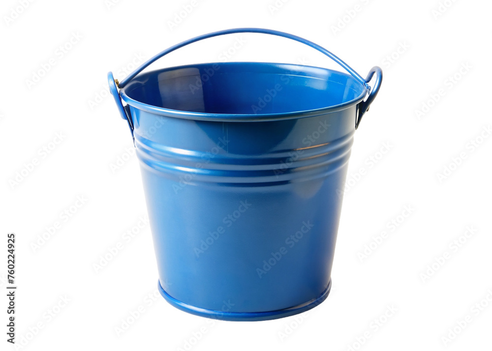 Empty blue metal bucket. isolated on transparent background. Empty blue metal bucket. isolated on transparent background.