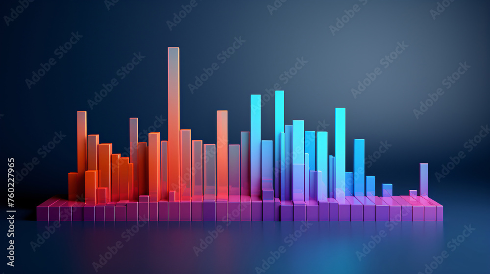 Obraz premium Fintech curve chart background, business data graph concept illustration
