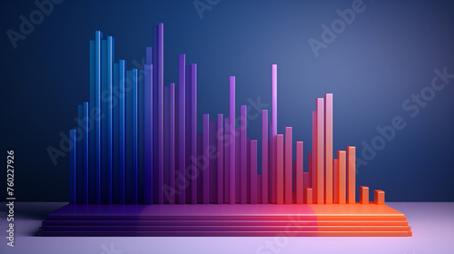 Fintech curve chart background  business data graph concept illustration
