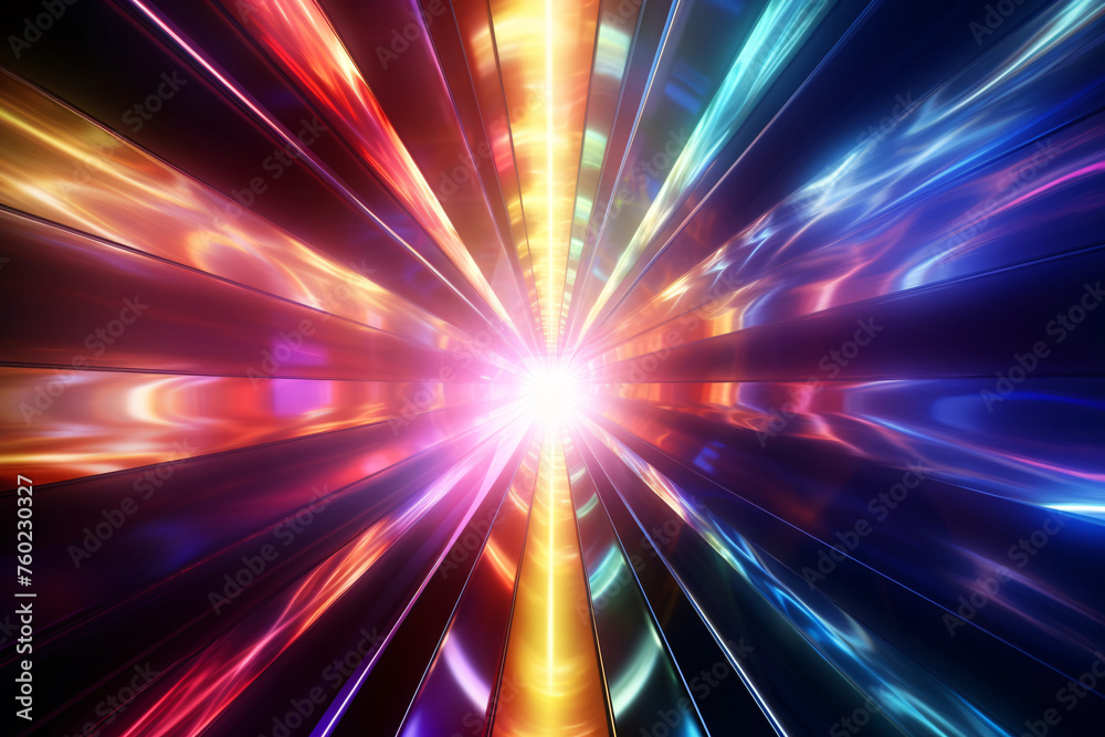 Neon high-speed optical fiber extended space-time tunnel space futuristic background